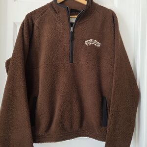 Sierra Nevada Beer Branded Boxercraft Chocolate Fleece Pullover 3/4 Zip Size XL